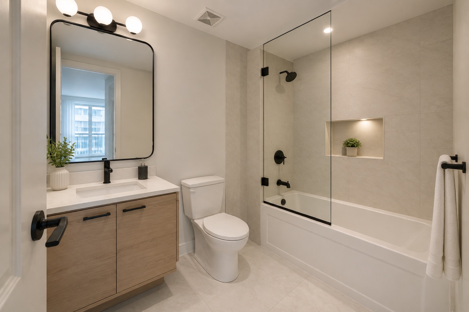 After: completed bathroom renovation by Mr.Contractor, Toronto